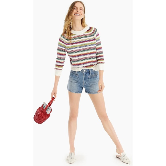 The Reeds | J. Crew Rainbow Knit Striped Crew Neck Sweater - Picture 2 of 12